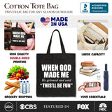 When God Made Me Christian Tote Bag, Funny Faith Gift Shopper