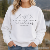 Faith Can Move Mountains Matthew 17:20 Christian Sweatshirt, Minimalist Mountain Religious Sweater