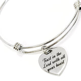 Christian Jewelry, Trust In The Lord With All Your Heart Bracelet, Christian Bracelet, Christian Gift, Scripture Gift, Religious Gift