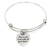 Christian Jewelry, Trust In The Lord With All Your Heart Bracelet, Christian Bracelet, Christian Gift, Scripture Gift, Religious Gift