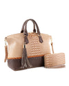 2 Pc  Leatherette Handbag Set
