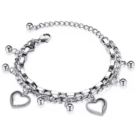2 Hearts Charm Bracelet
