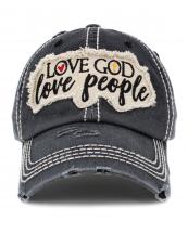 Love God Love People Distressed Cap