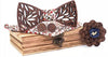 Men Wooden Bow Tie Set- Paisley