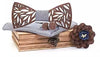 Men Wooden Bow Tie Set- Gray